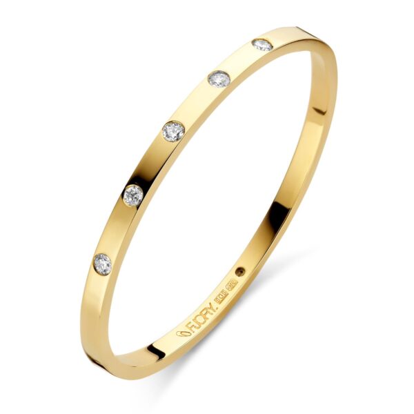 Fjory armband 4 mm hoekig met 0.50ct diamant 40-A38xx04-0.50 2 (61mm)