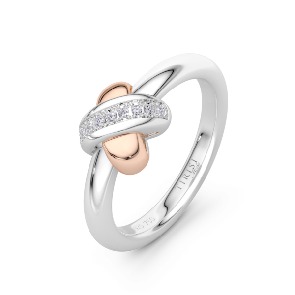 Tirisi Moda Mini Kisses ring met 0.04ct witte diamant
