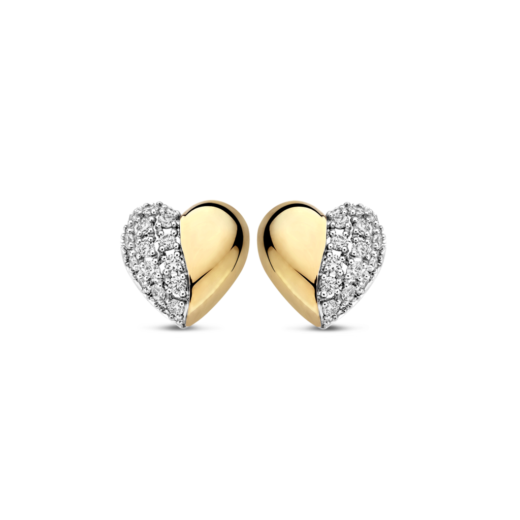 Tirisi moda Love oorknoppen met 0.23ct witte diamant