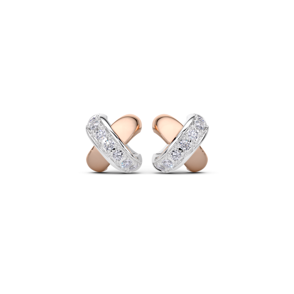 Tirisi moda Mini Kisses oorknoppen met 0.07ct witte diamant