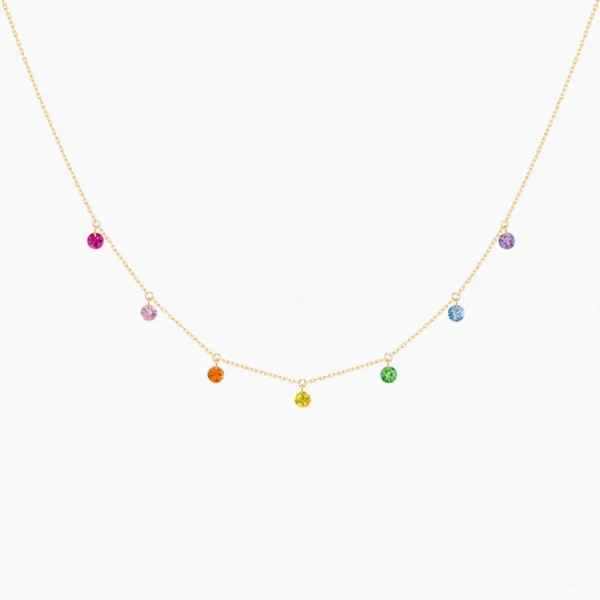 La Brune & La Blonde Confetti collier in 7 regenboog tinten