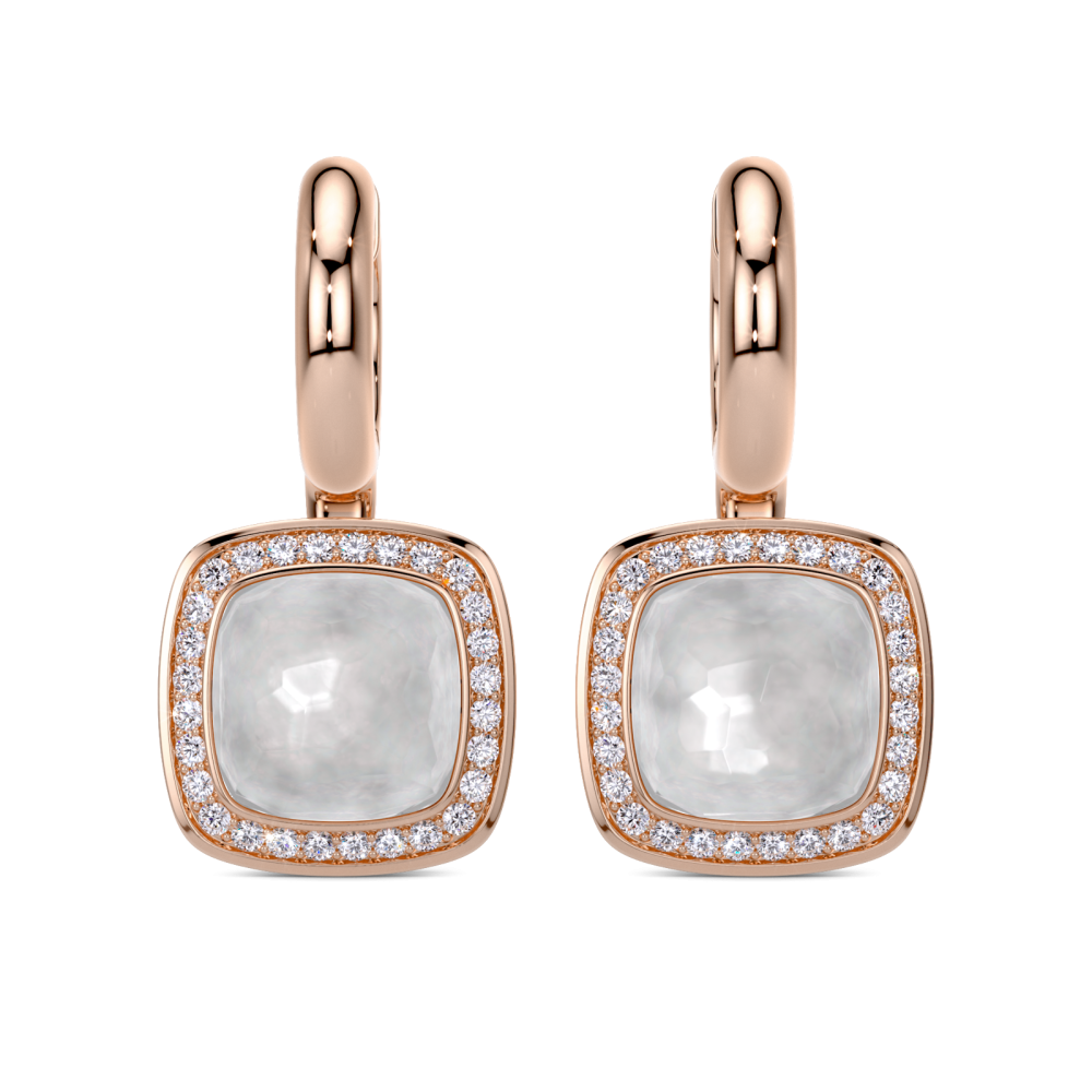 Tirisi Jewelry Milano Twist oorhangers met witte kwarts
