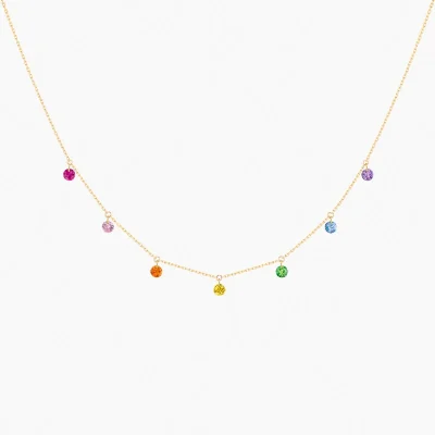 La Brune & La Blonde Confetti collier in 7 regenboog tinten