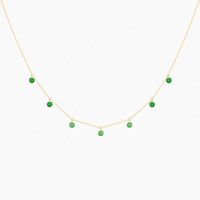 La Brune & La Blonde Confetti collier met 7 tsavoriet stenen