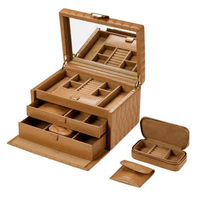 WOLF Lauren medium juwelen box in caramel