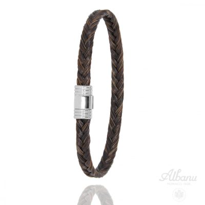 Albanu Monaco Paardenhaar armband donkerbruin