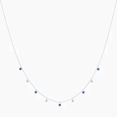 La Brune & La Blonde mini reviere CONFETTI collier met blauwe saffier en diamant