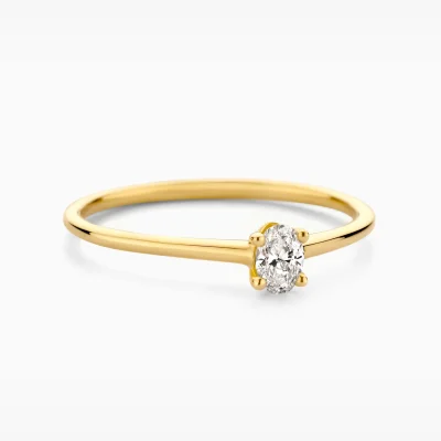 Blush Jubileum ring met ovale 0.20ct labgrown diamant