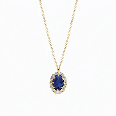 Blush Jubileum collier en hanger met labgrown saffier en labgrown diamant