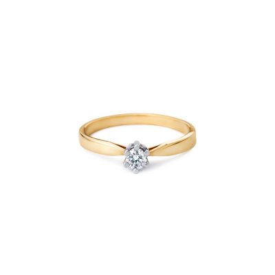 R&C-groei bicolor ring met 0.10ct wit diamant RIN0002M GG/WG 14