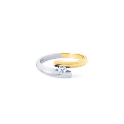 R&C-groei bicolor ring met 0.05ct wit diamant RIN0003S GG/WG 14