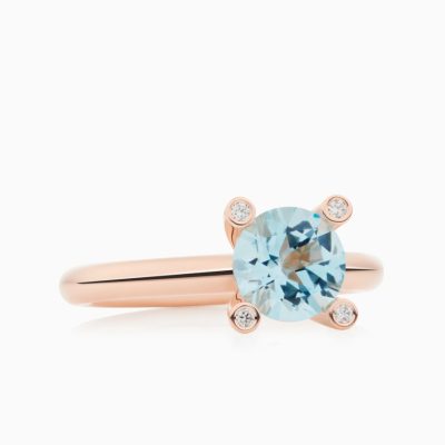 Bron Phlox Ring met blauwe topaas