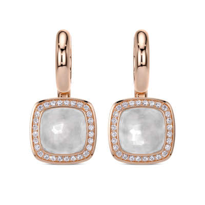 Tirisi Jewelry Milano Twist oorhangers met witte kwarts