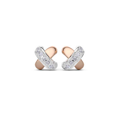 Tirisi moda Mini Kisses oorknoppen met 0.07ct witte diamant