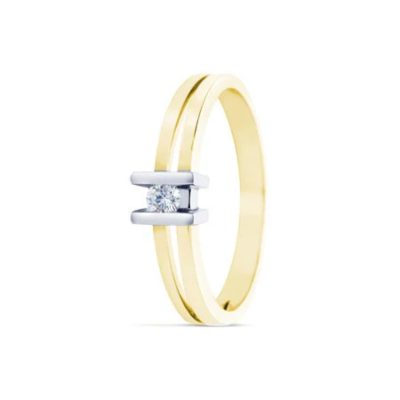R&C- Legacy Julie bicolor ring met 0.02ct wit diamant RIN0095S GG/WG 14