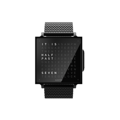 Qlocktwo W Horloge Black Steel