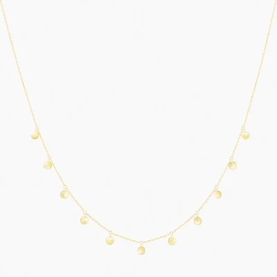 La Brune & La Blonde polka collier met gouden parelmoer